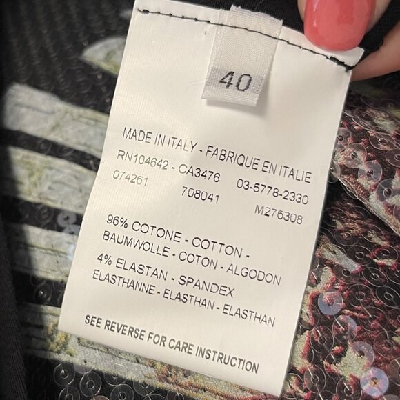 Jil Sander Black Long Sleeve Sequin Mini Dress Size 8 Scarf Collar Italy READ - Picture 5 of 9